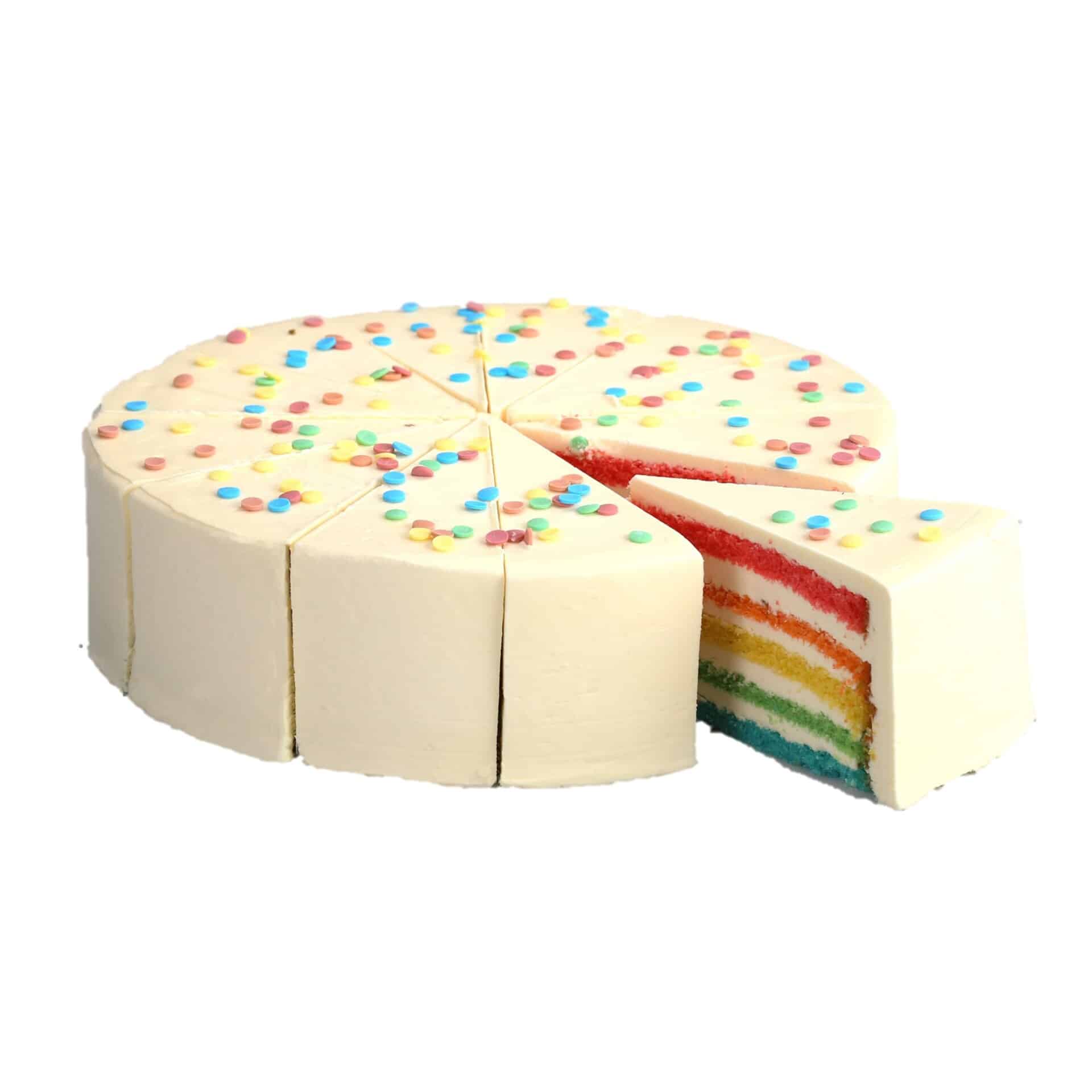 Rainbow taart